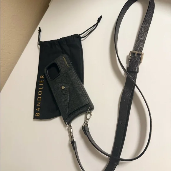 Bandolier Black Phone Case with Strap iphone 16 pro max